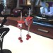 SALE....One of a Kind Sterling Silver, Coral, Vintage Lucite, Czech Glass, and Fabric Earrings
