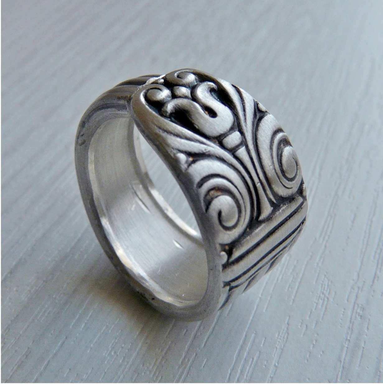 Antique Silver Spoon Ring - Tiki, Last One Left