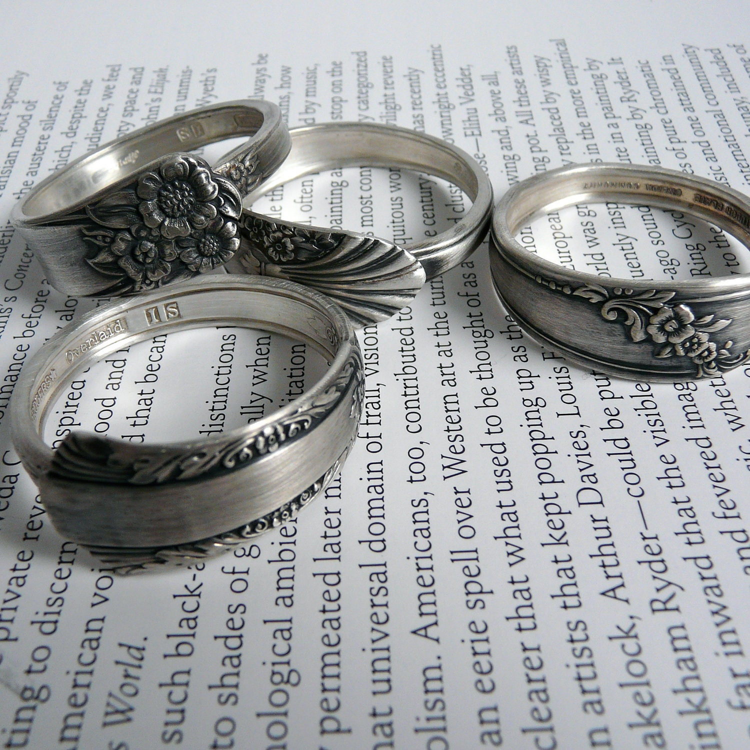 Spoon Napkin Rings Made From Antique Silverware, Set of 4, Lot 11