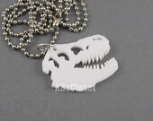 Laser cut acrylic Tyrannosaurus Rex Skull Necklace
