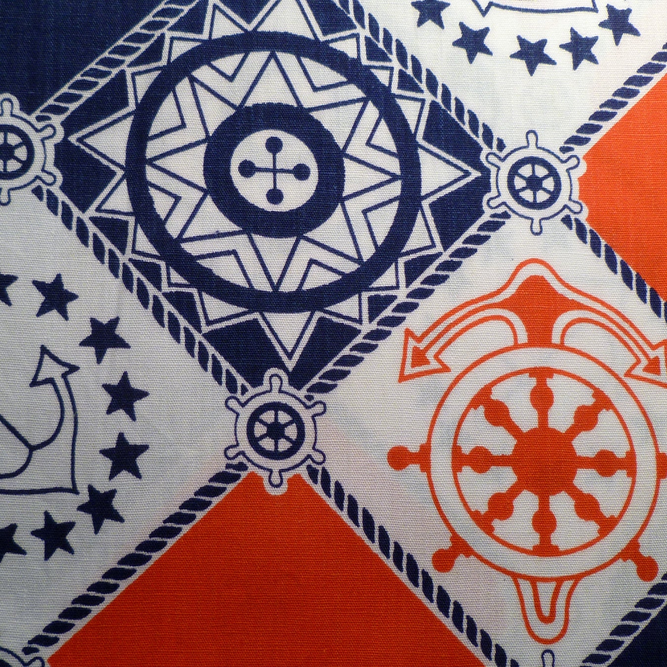 Red White and Blue Nautical - Vintage Fabric - Rayon Cotton Blend - Original Woolworth's Packaging