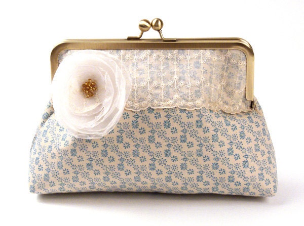 Custom Clutch- Bridal Clutch - Antique Lace Bridal Clutch- Rustic Wedding-