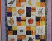 Halloween Sampler embroidery Quilt PDF Pattern- stitchery primitive wallhanging witch ghost candy corn spider pumpkin embroidery paint