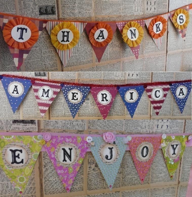 Personalized Pennant banner PDF pattern - party holidays birthday wedding paper christmas easter halloween
