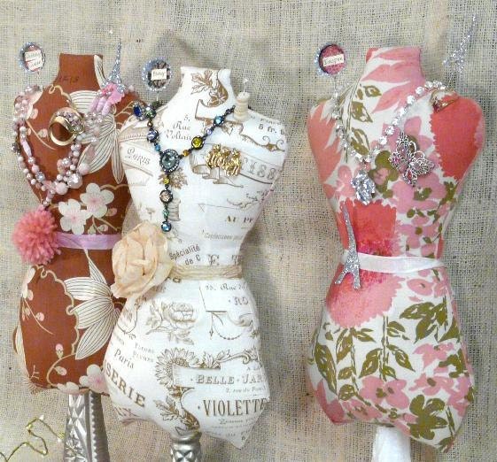 Large Mannequin Dress Form PDF Pattern - jewelry holder Pincushion Pin Keep email primitive pinkeep cushion