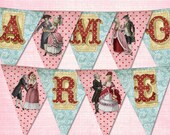 Vintage Large Valelntines Day AMORE Banner / Easy DIY Digital File