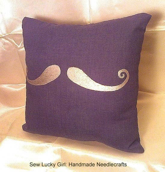Stache Pillow-Hipster Handlebar Moustache Pocket Pillow-Charcoal Gray-Easter, St Patricks Day, and Spring