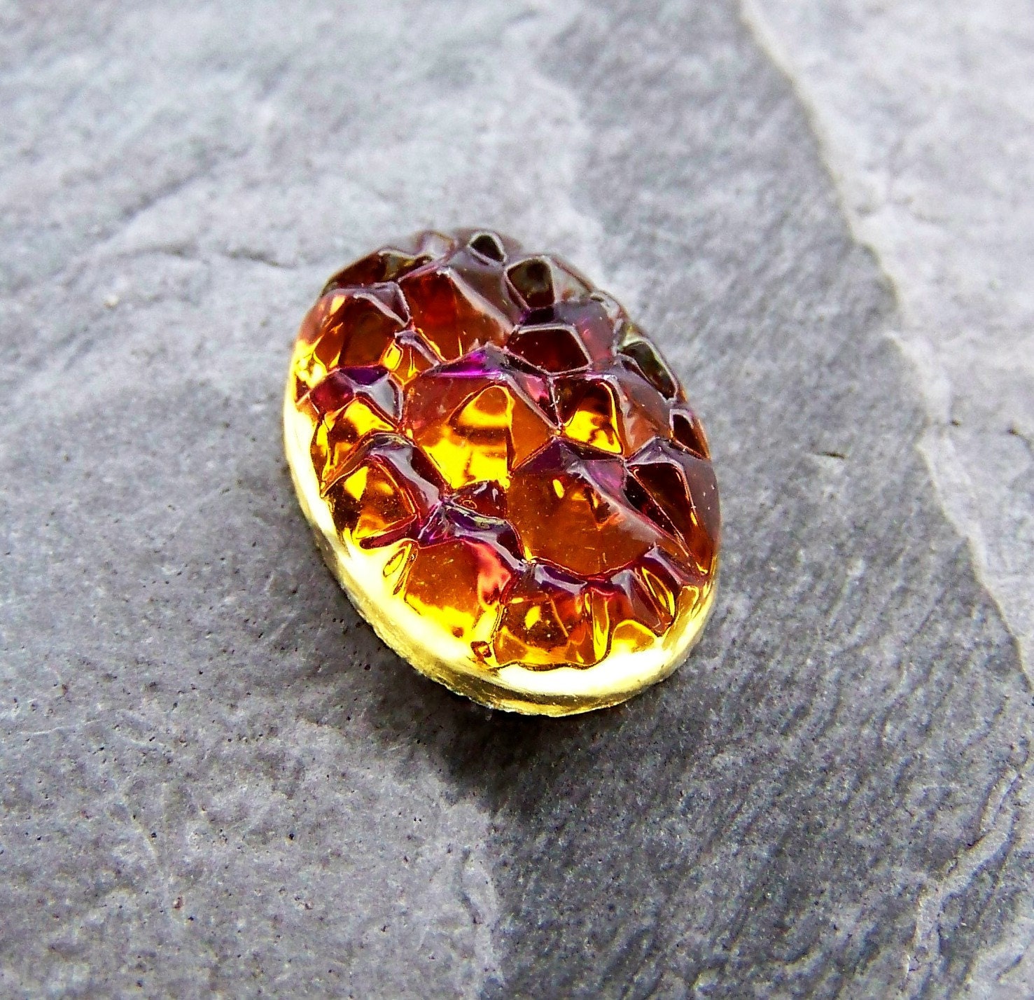 Sale-See Store Announcement-Vintage Cabochon-Vintage Super Rare West German Mountain Top Volcano Cab-18mm-1
