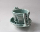 Sea Foam RELAX Cup And Saucer Snail Shaped Set
