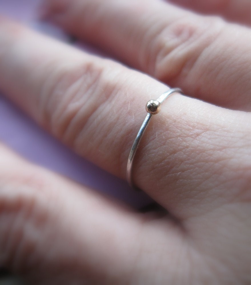 Gold nugget stackable ring