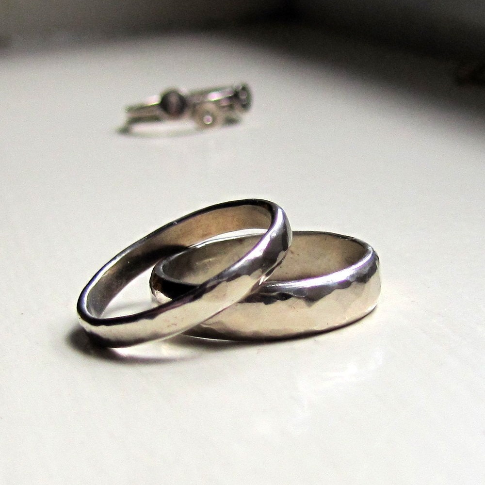 White Gold Stacking Rings Wedding Bands