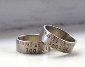 14k White Gold Duck Band Ring Set