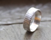 Sterling Silver Hammered Tree Bark Ring