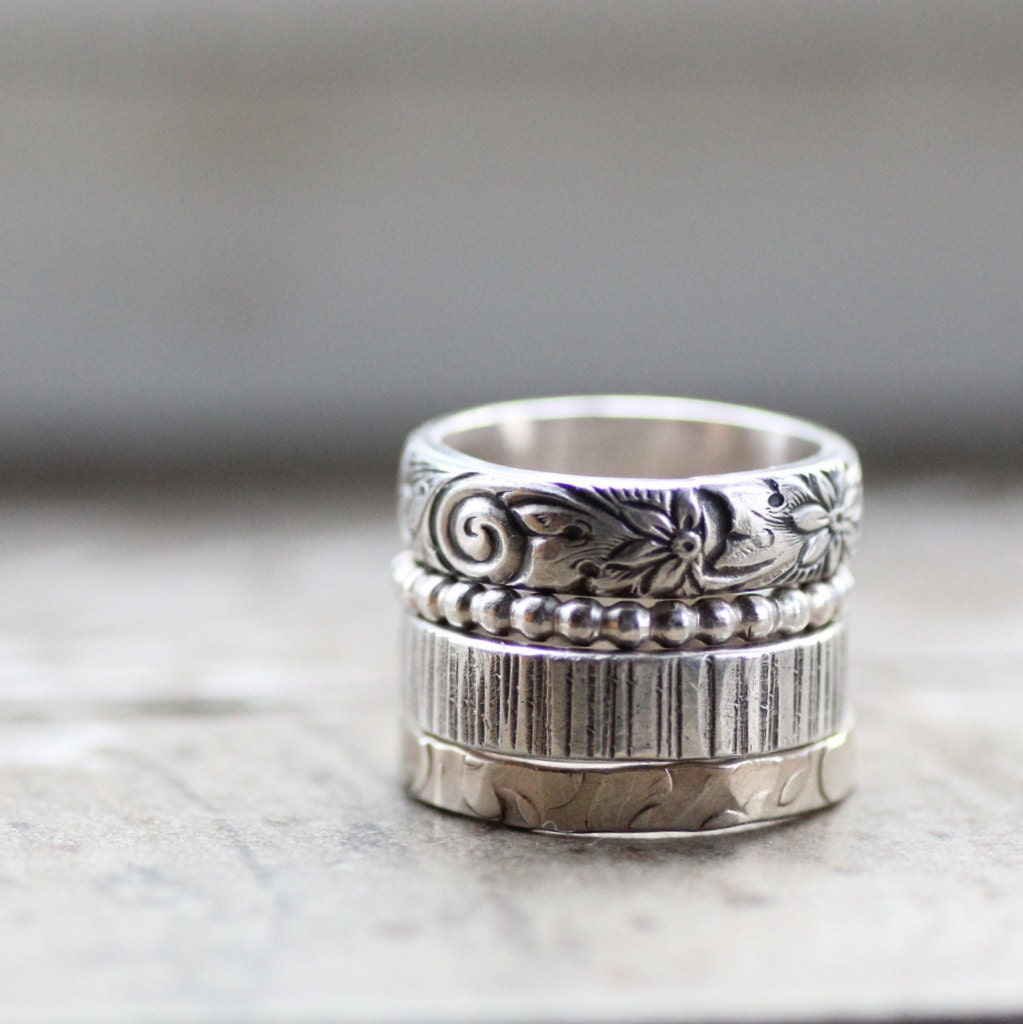 Rustic Princess Stacking Rings