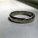 Rustic Hammered 14k White Gold Wedding Ring
