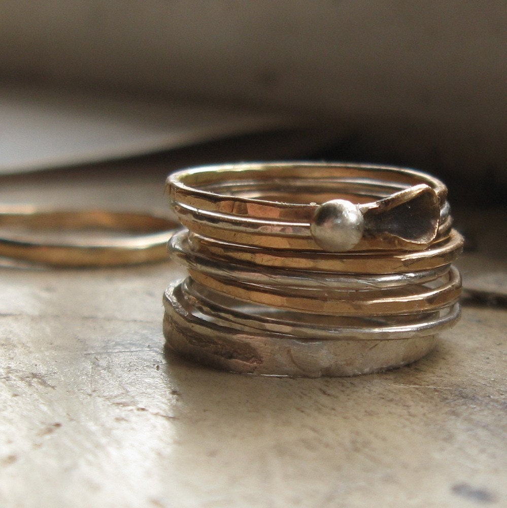 Stacking Rings - Gold and Silver
