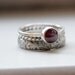 Stacking Engagement Ring Sterling Silver and Ruby Gemstone