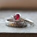 Stacking Engagement Ring Sterling Silver and Ruby Gemstone
