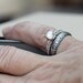Rose Cut White Topaz Dark Sterling Stacking Rings Engagement Ring Gemstone Ring