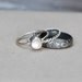 Rose Cut White Topaz Dark Sterling Stacking Rings Engagement Ring Gemstone Ring