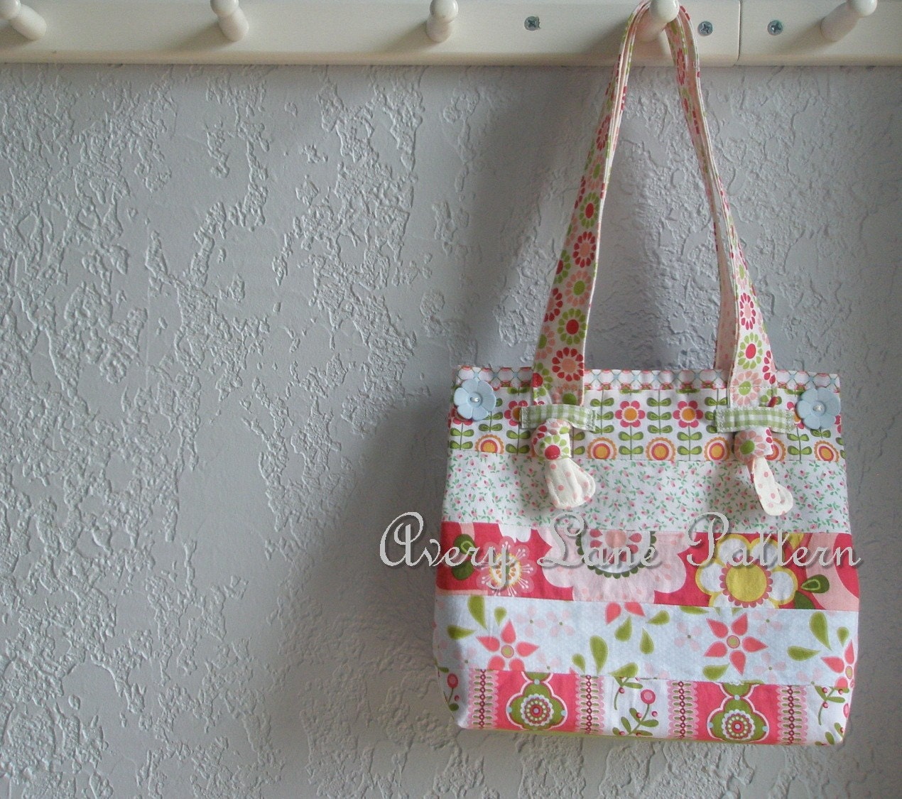 Little Miss Tote Bag with knot straps  by Avery Lane Designs PDF Pattern email delivery