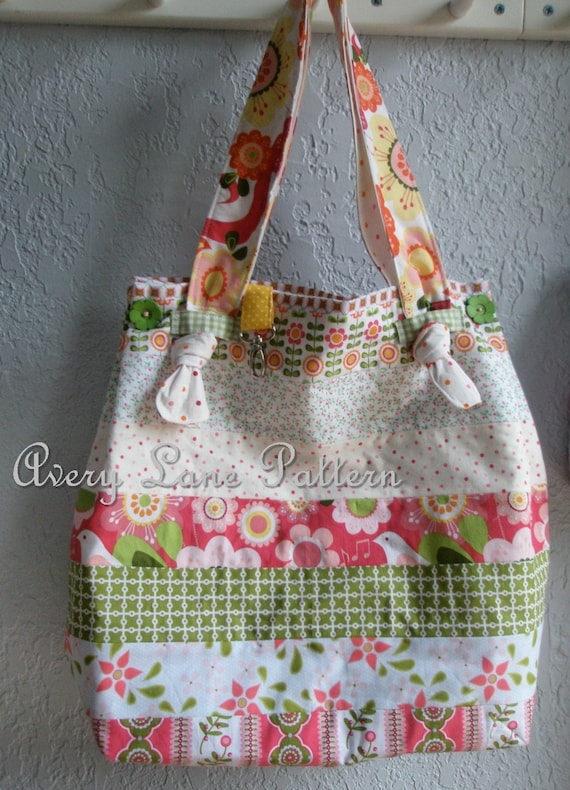 Tote Bag with knot straps by Avery Lane Designs Large size PDF Pattern ...