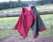Ruffled Tea Towels Farmhouse Kitchen Towels Rustic Prairie Decor Natural Cotton Fabric Set of 2