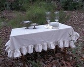 Ruffled Tablecloth Handmade Wedding Table Settings French Country Farmhouse Dining Entertaining Tabletop Cottage Chic Shabby Custon Order