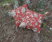 Decorative Pillows Throw Pillows Accent Fall Home Decor Pillow Cover Slipcovers Red Floral Vintage Buttons Drapery Fabric Set of 2