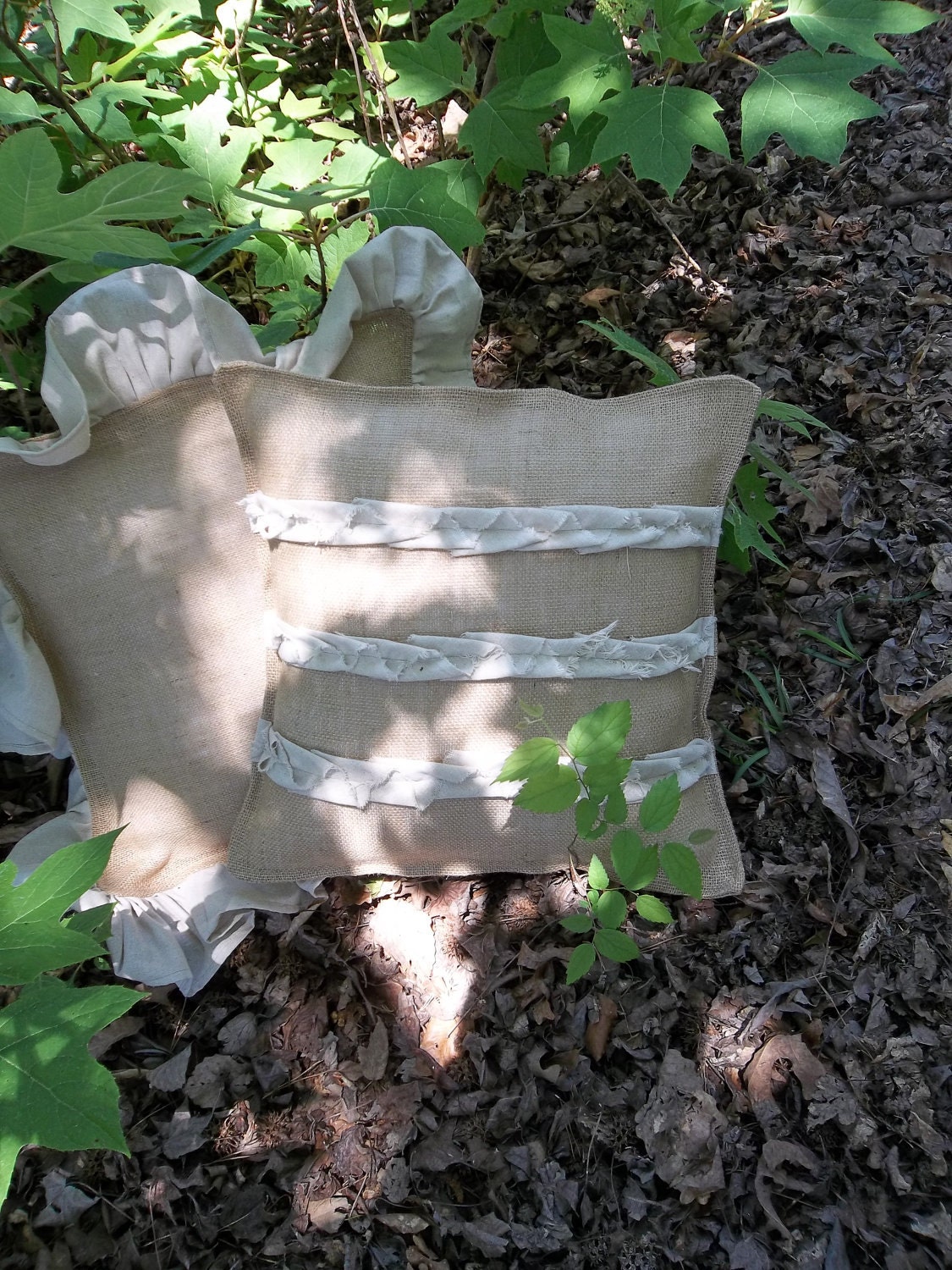 Burlap Pillow Throw Decorative Pillow French Country Farmhouse Pottery Barn Style Burlap Pillow Cover Accents Pillow