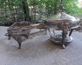 Vintage Silver Plate Buffet Servers Wedding Decor Table Settings Pottery Barn Style French Country Chafing Dish Set of 3