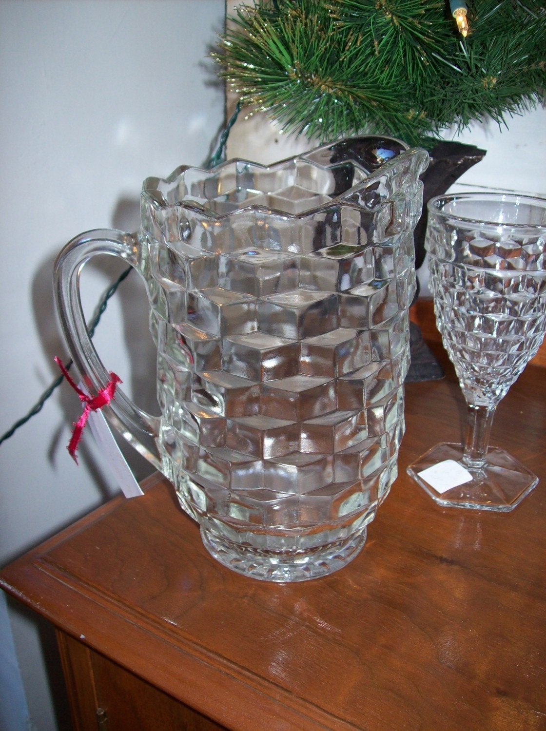 Vintage Crystal Pitcher Fostoria American Wedding by misshettie
