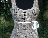 Athena - Crossed Loop Stitch Lace Top PDF Knitting Pattern for handspun yarn - US 10/11 (6 - 8 mm)