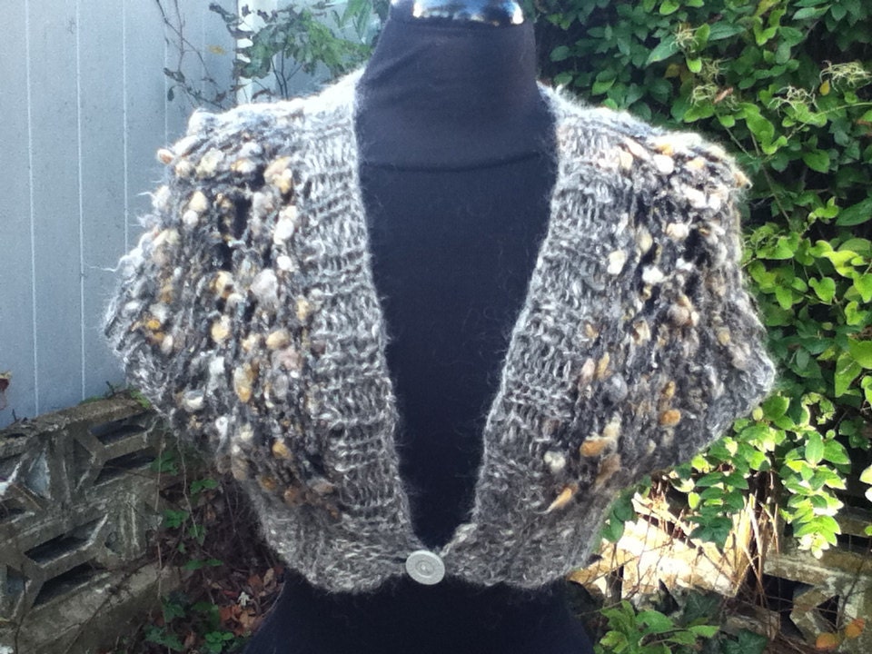 Bolero Vest Caramel - PDF Knitting Pattern for handspun yarn - US 17 (12.75 mm)