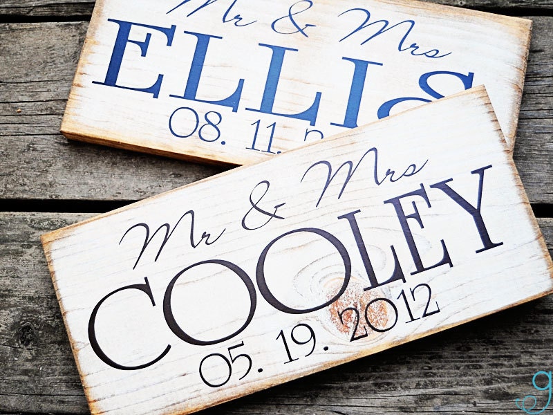 Personalized Mr. and Mrs. Wedding Day Sign Add Last Name and Wedding Day