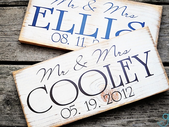 Personalized Mr. and Mrs. Wedding Day Sign Add Last Name and Wedding Day