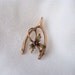 RESERVED Antique Victorian 10K Gold and Ruby Wishbone Brooch.
