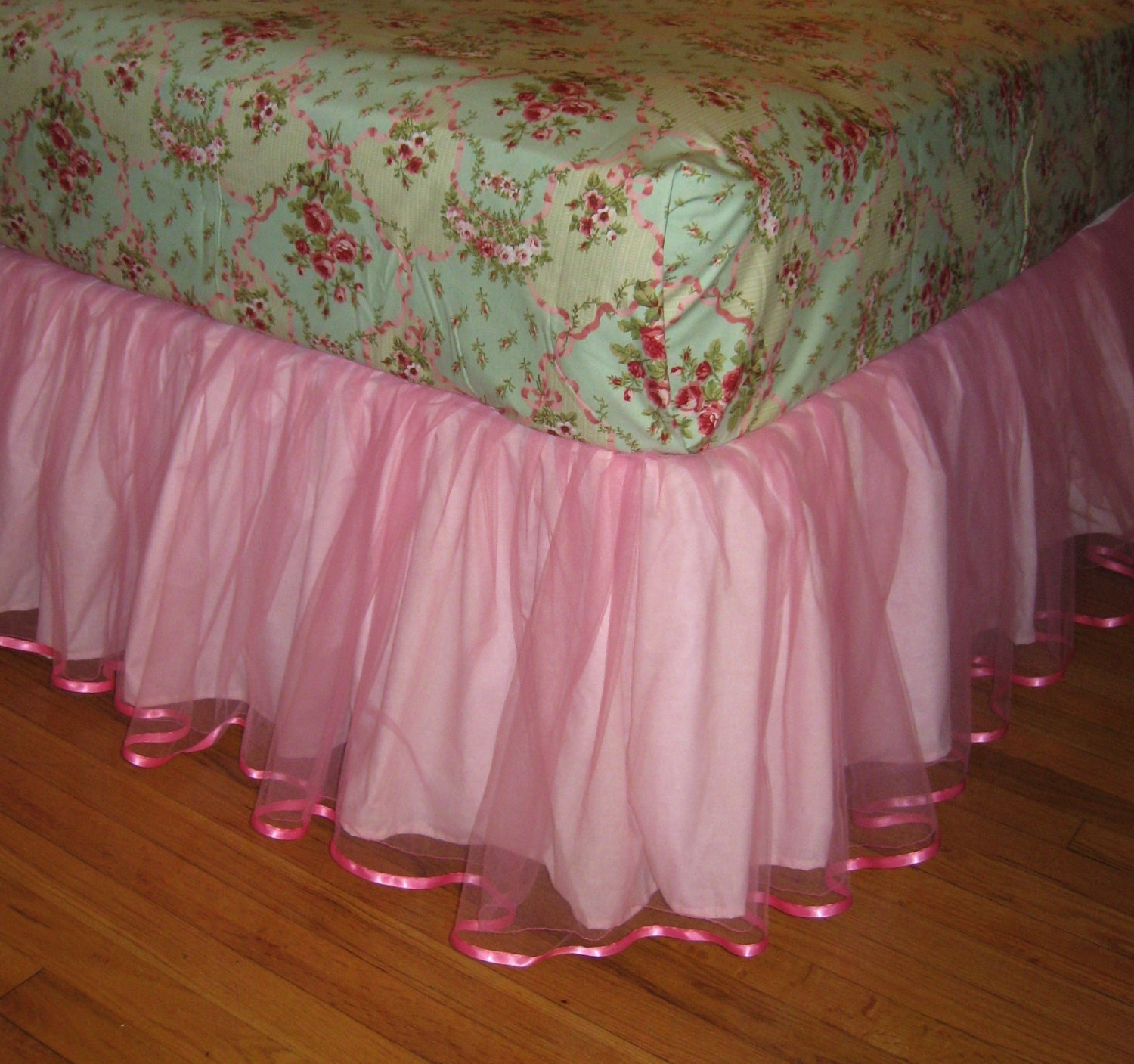 QUEEN Tulle Bedskirt in Paris Pink, Light Pink, Sweetest Pink