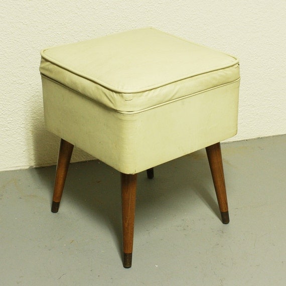 Vintage Sewing Seat Sewing Stool Sewing Storage By OldCottonwood