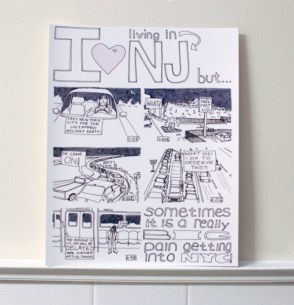 I Love NJ But... Comic Print
