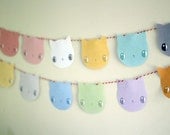 Pastel Kitten Garland / bunting - PRINTABLE CRAFT PROJECT