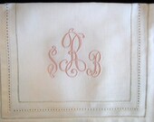 Elegant Monogrammed Linen Table Runner for Head Table,  Cake Table, Dining Room Table
