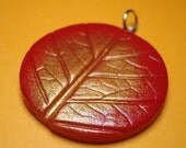 Shimmering Red Leaf Pendant