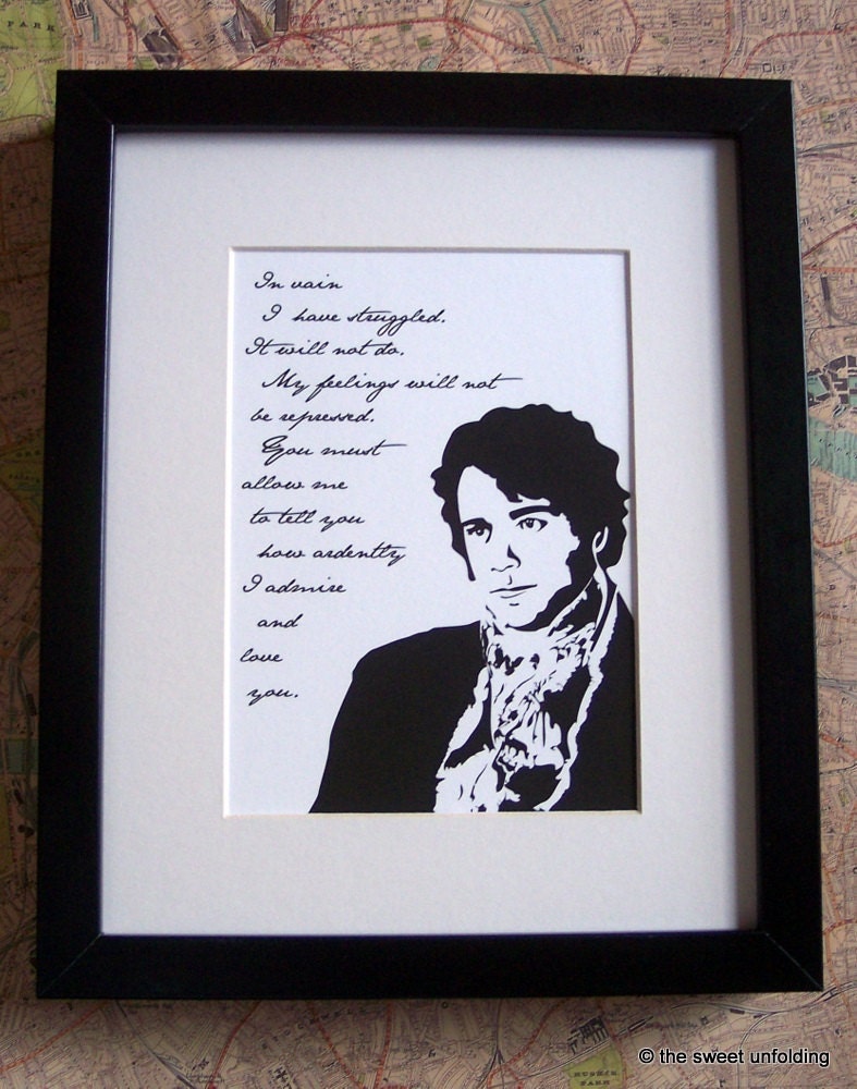 Mr Darcy's Proposal Giclee Print - Original Art Print - 5x7