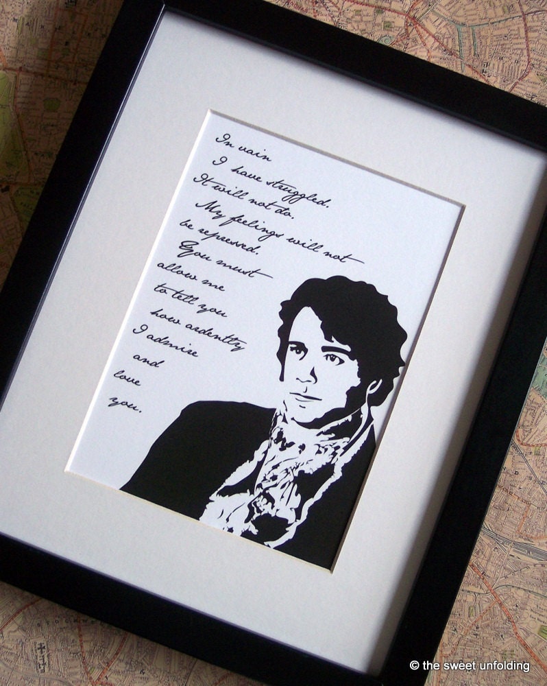 Mr Darcy's Proposal Giclee Print - Original Art Print - 8x10