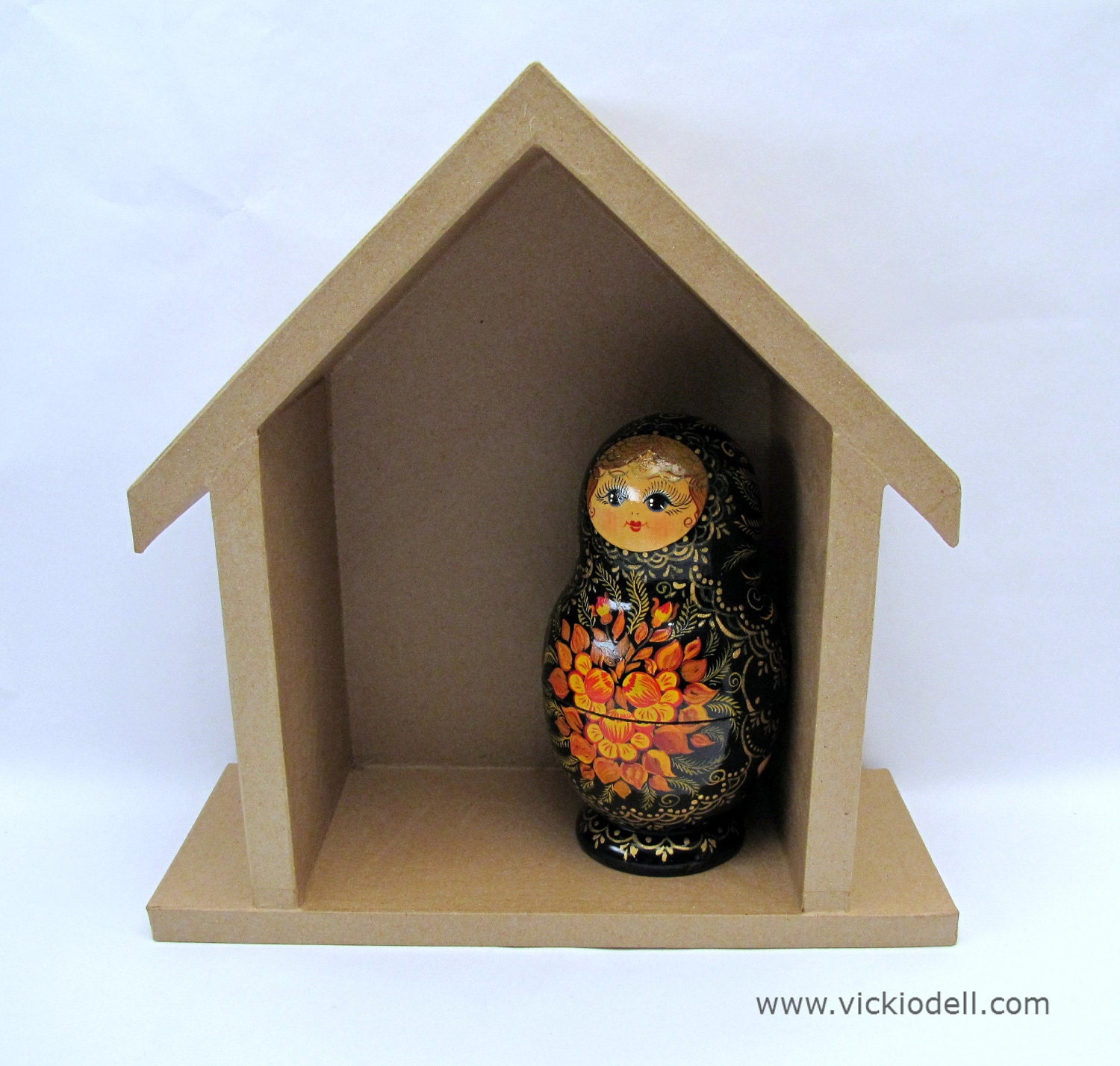 Large, Sturdy, 3D, Paper Mache House for Mixed Media, Collage, Art