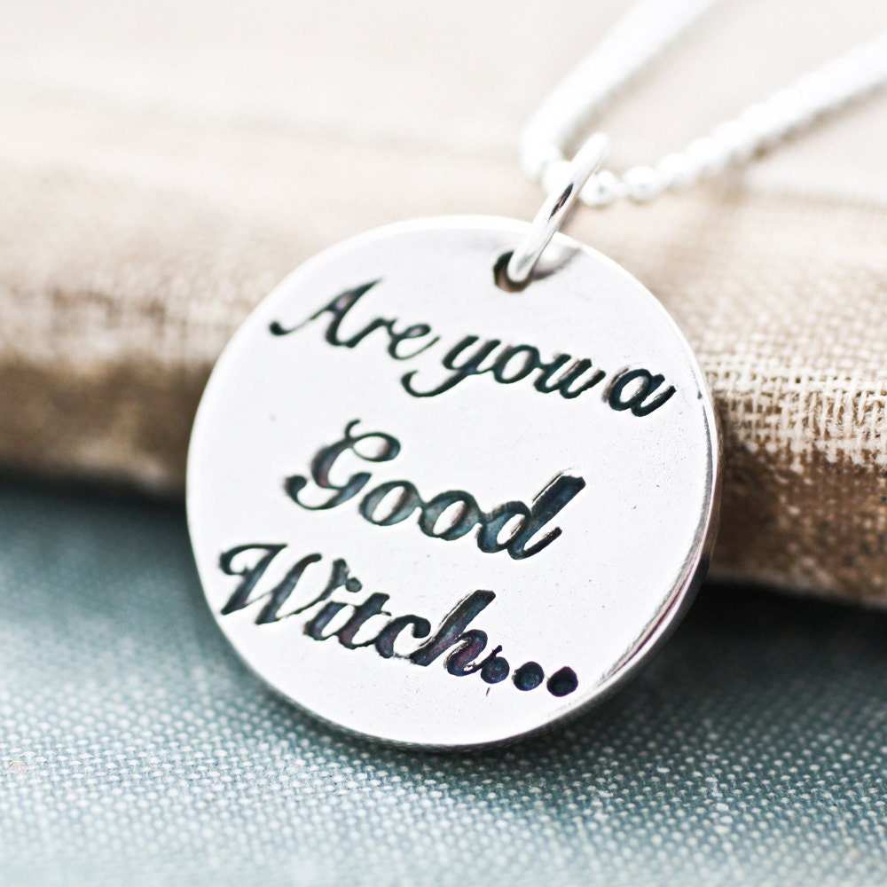 Are you a Good Witch, or a Bad WItch...double sided fine silver necklace