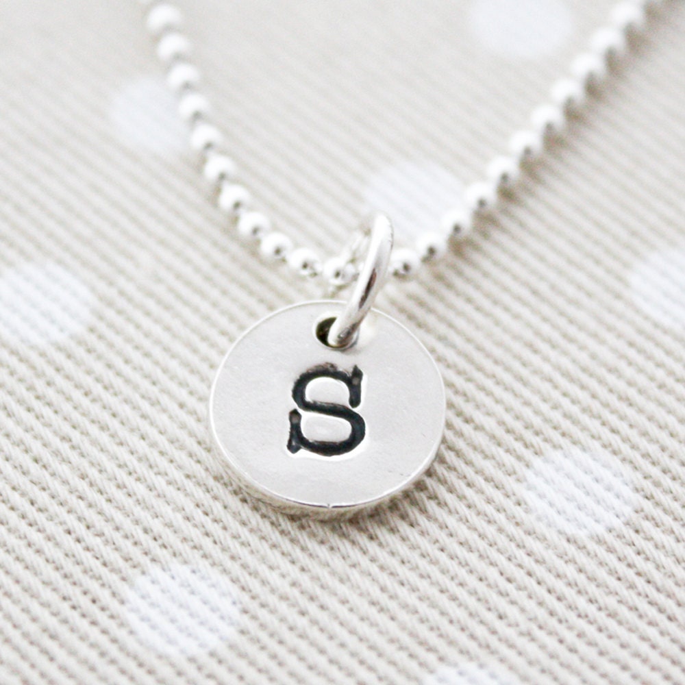 little typewriter initial...fine silver necklace