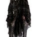 Mermaid Skirt, Black and Silver Stretch, Ruffles, Cabaret, Vaudeville, Steampunk, Vampire, Noir,Belly Dance