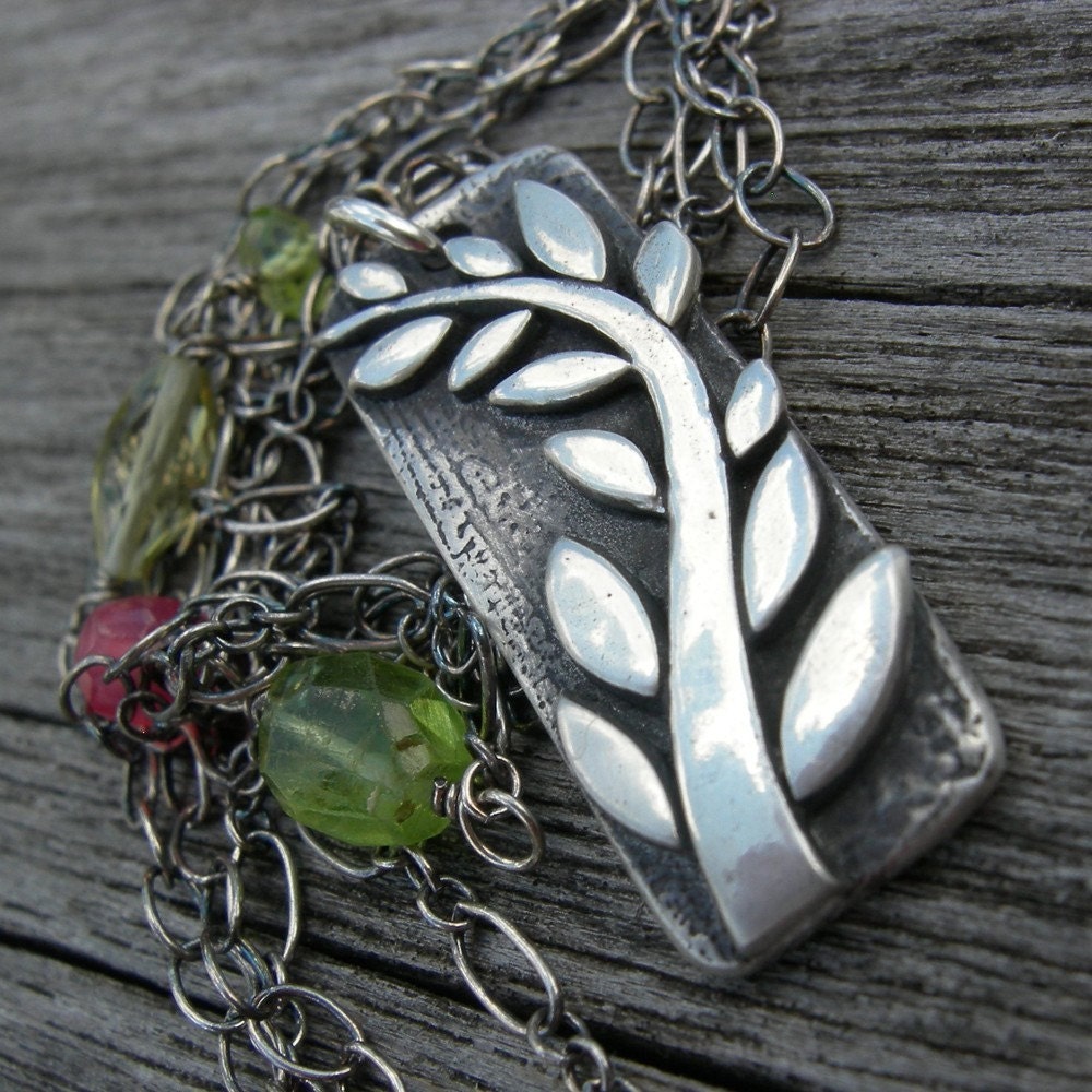 Personalized Grow Toward the Sun Pendant PMC family tree mothers day mom jewelry